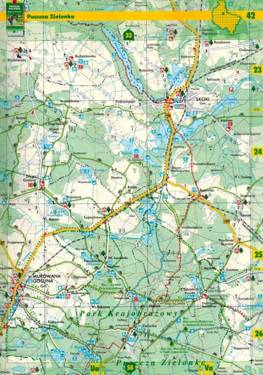 Wielkopolska 1:900 000. Atlas samochodowy, turystyczny wydawnictwa Cartomedia. Przykładowa strona 1