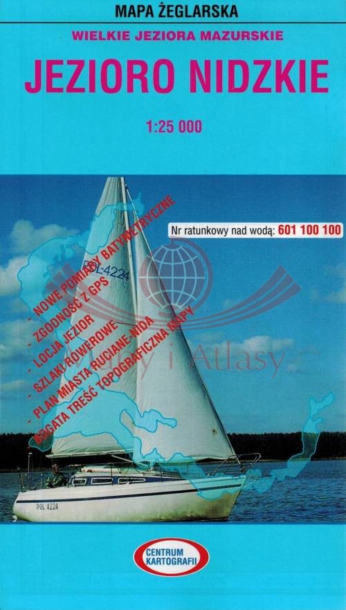 Jezioro Nidzkie 1:25 000. Laminowana mapa żeglarska