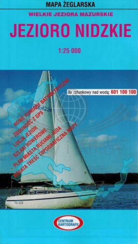 Jezioro Nidzkie 1:25 000. Laminowana mapa żeglarska. Okładka