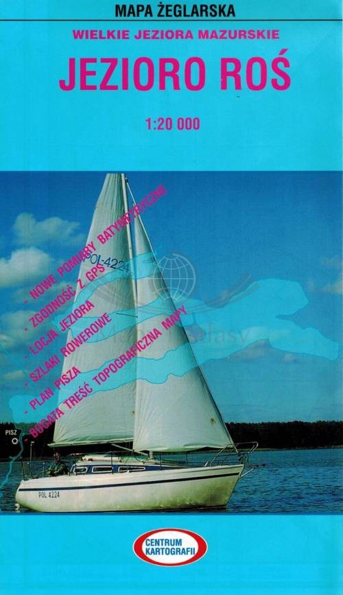 Jezioro Roś 1:20 000. Laminowana mapa żeglarska