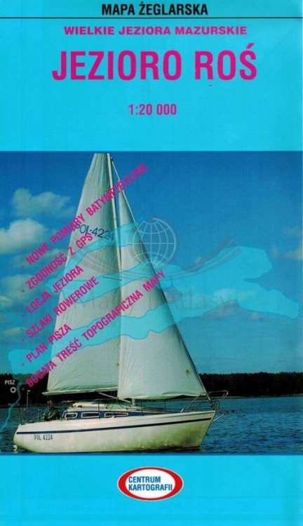 Jezioro Roś 1:20 000. Laminowana mapa żeglarska. Okładka