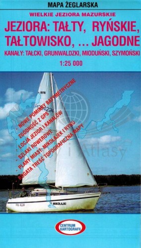 Jezioro Tałty, Ryńskie, Tałtowisko, Jagodne. Laminowana mapa żeglarska. Okładka