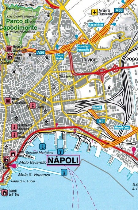 Zatoka Neapolitańska 1:50 000. Neapol, Ischia, Capri, Amalfitana. Mapa samochodowo-turystyczna wydawnictwa Freytag & Berndt. Fragment 3