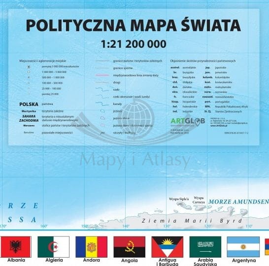 Świat 1:21 200 000. Mapa ścienna polityczna - legenda