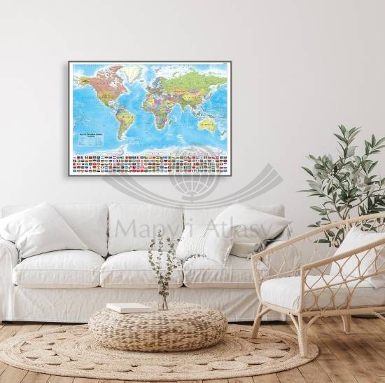 Świat 1:42 000 000. Mapa polityczna w wersji do wpinania. Przykład aranżacji 1
