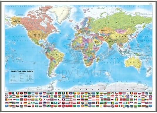 Świat 1:30 000 000. Mapa polityczna w wersji do wpinania