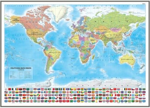 Świat 1:30 000 000. Mapa polityczna w wersji magnetycznej
