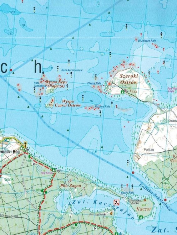 Wielkie Jeziora Mazurskie 1:50 000. Mapa turystyczna wydawnictwa Compass. Fragment 2