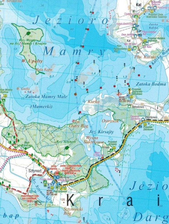 Wielkie Jeziora Mazurskie 1:50 000. Mapa turystyczna wydawnictwa Compass. Fragment 3