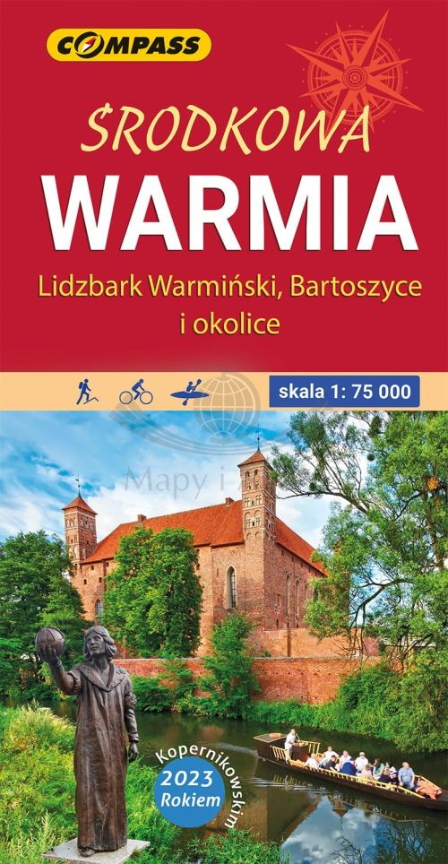 Środkowa Warmia. 1:75 000. Lidzbark Warmiński, Bartoszyce i okolice. Mapa turystyczna. Compass