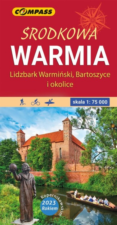 Środkowa Warmia. 1:75 000. Lidzbark Warmiński, Bartoszyce i okolice. Mapa turystyczna wydawnictwa Compass. Okładka