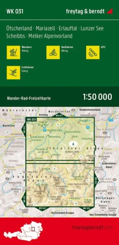 Otscherland, Mariazell, Erlauftal, Lunzer See, Scheibbs, Melker Alpenvorland. Mapa turystyczna WK 031 wydawnictwa Freytag & Berndt. Okładka tył