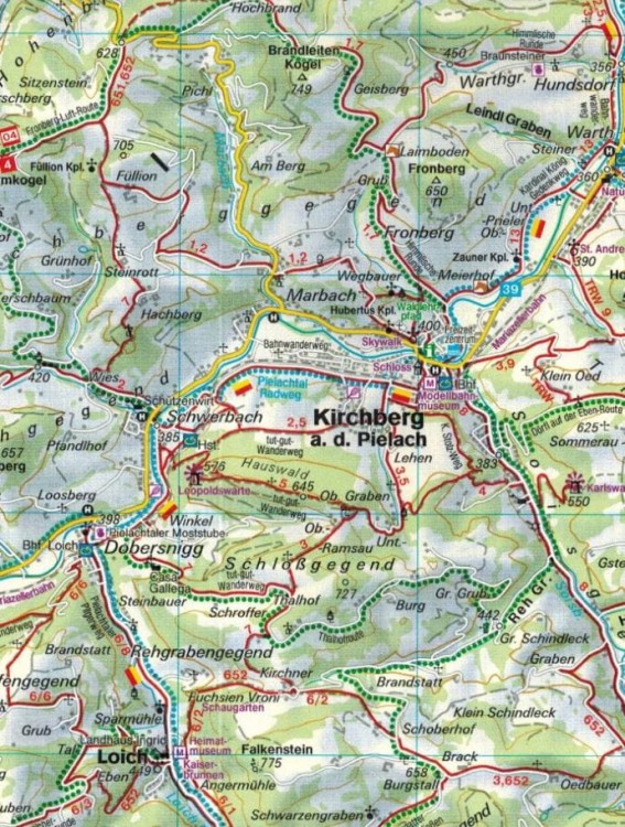 Otscherland, Mariazell, Erlauftal, Lunzer See, Scheibbs, Melker Alpenvorland. Mapa turystyczna WK 031 wydawnictwa Freytag & Berndt. Fragment 2