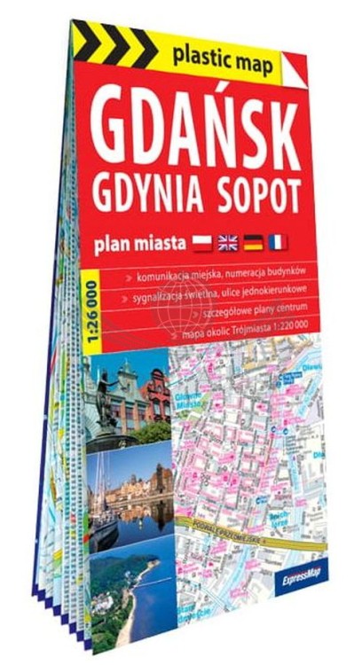 Trójmiasto. Gdańsk, Gdynia, Sopot 1:26 000. Foliowana mapa / Plan miasta wydawnictwa ExpressMap. Okładka 2