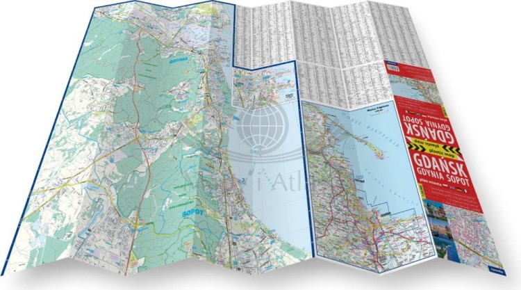 Trójmiasto. Gdańsk, Gdynia, Sopot 1:26 000. Foliowana mapa / Plan miasta wydawnictwa ExpressMap. Składanie mapy