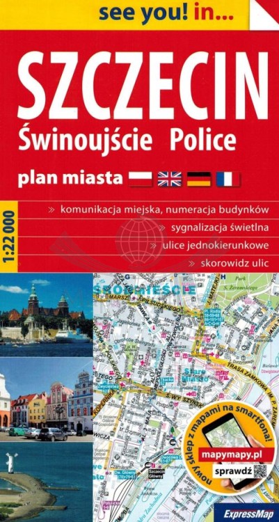 Szczecin, Świnoujście, Police. Mapa / Plan miasta wydawnictwa ExpressMap. Okładka