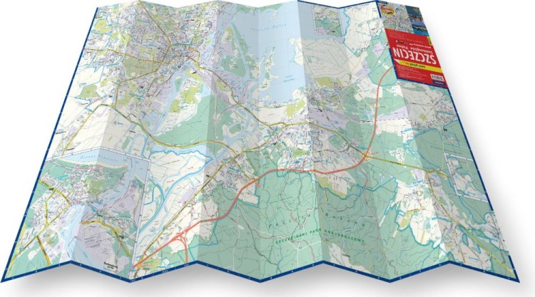 Szczecin, Świnoujście, Police. Mapa / Plan miasta wydawnictwa ExpressMap. Składanie mapy