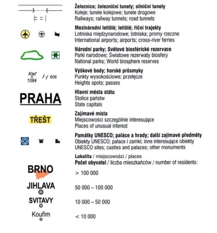Czechy 1:440 000. Laminowana mapa samochodowa wydawnictwa Euro Pilot. Legenda 2