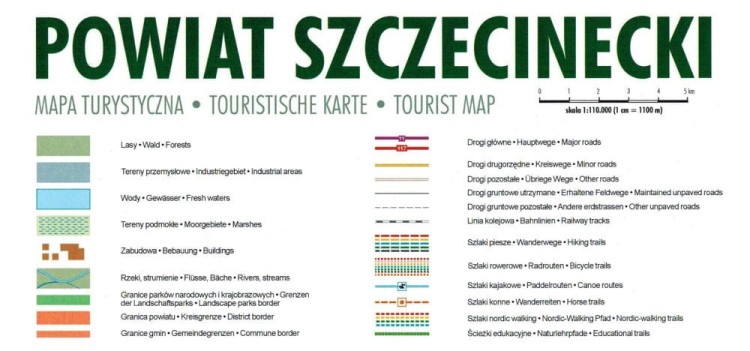 Powiat szczecinecki 1:110 000. Mapa turystyczna wydawnictwa EKO-MAP. Legenda 1