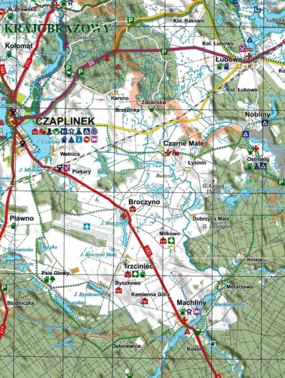 Powiat szczecinecki 1:110 000. Mapa turystyczna wydawnictwa EKO-MAP. Fragment 2