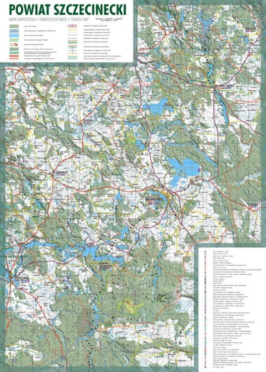 Powiat szczecinecki 1:110 000. Mapa turystyczna wydawnictwa EKO-MAP. Pierwsza strona
