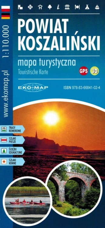 Powiat koszaliński 1:110 000. Mapa turystyczna wydawnictwa EKO-MAP. Okładka