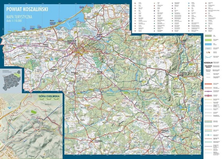 Powiat koszaliński 1:110 000. Mapa turystyczna wydawnictwa EKO-MAP. Pierwsza strona
