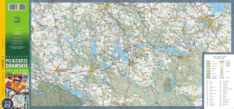 Pojezierze Drawskie 1:100 000. Mapa turystyczna dla rowerzystów wydawnictwa EKO-MAP. Cała mapa