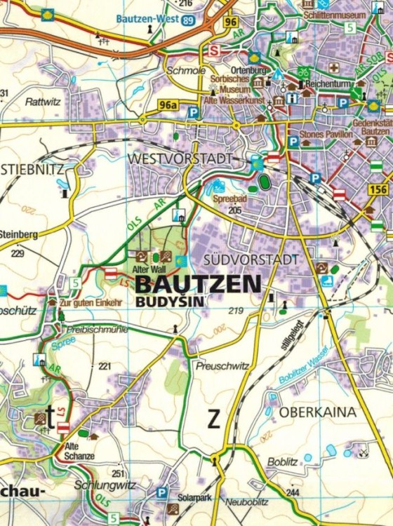 Saksońska Szwajcaria. Wodoodporna mapa turystyczna 810 wydawnictwa Kompass. Fragment 1