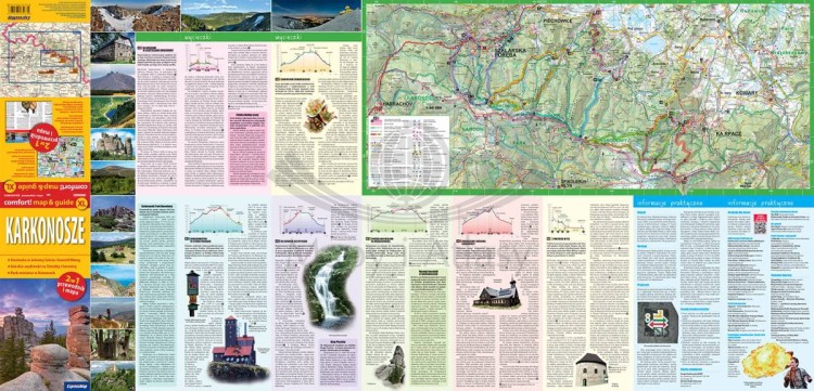 Karkonosze. Laminowana mapa turystyczna + Miniprzewodnik wydawnictwa ExpressMap. Strona pierwsza