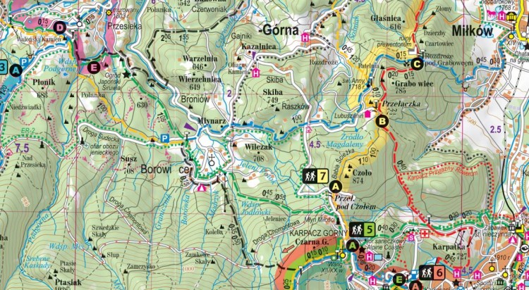 Karkonosze. Laminowana mapa turystyczna + Miniprzewodnik wydawnictwa ExpressMap. Fragment 1