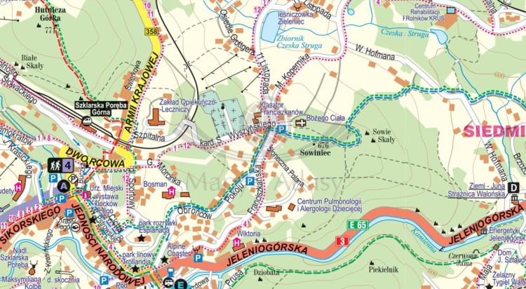 Karkonosze. Laminowana mapa turystyczna + Miniprzewodnik wydawnictwa ExpressMap. Fragment 2
