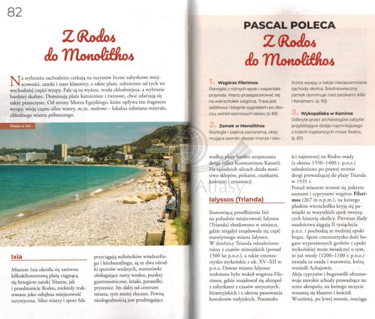 Rodos. Przewodnik Lajt wydawnictwa Pascal. Przykładowe strony 2