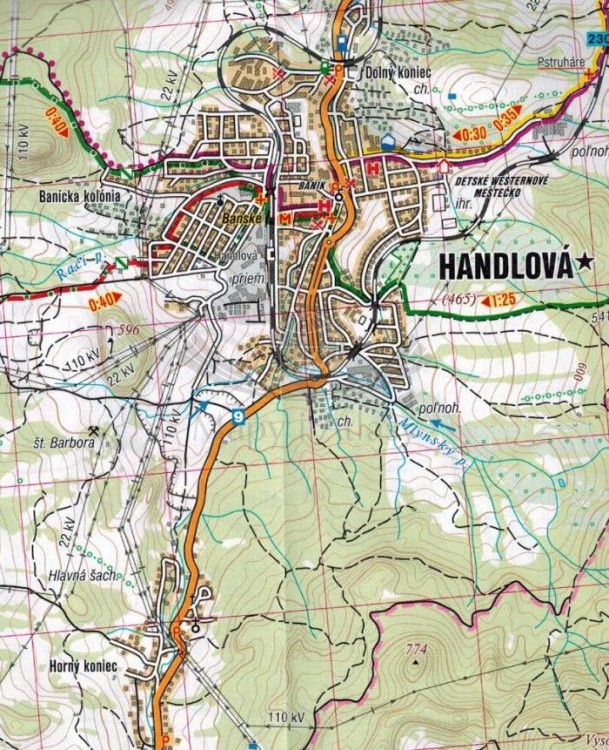 Góry Szczawnickie i Kremnickie. Mapa turystyczna 482 wydawnictwa Shocart. Fragment 1