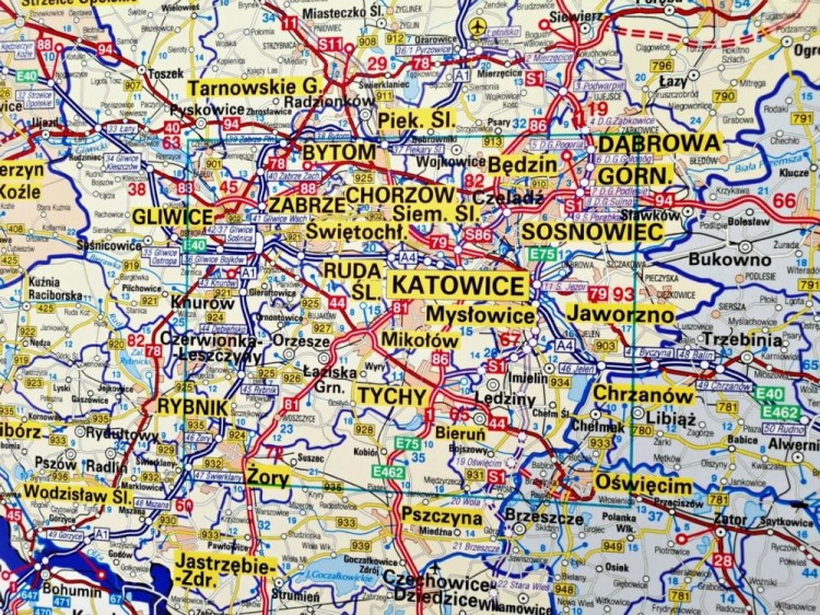 Polska 1:300 000. Mapa ścienna administracyjno-drogowa wydawnictwa Jokart. Fragment 4