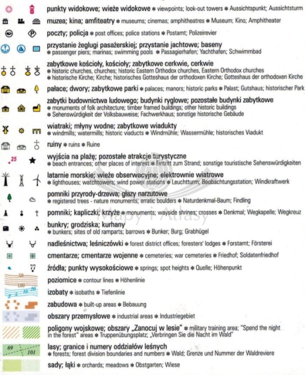 Wybrzeże Środkowe - część wschodnia 1:50 000. Mielno - Dąbki - Darłowo - Jarosławiec - Ustka. Laminowana mapa turystyczna wydawnictwa ExpressMap. Legenda 2