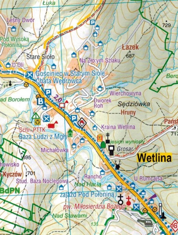 Bieszczady - Cisna i okolice 1:25 000. Wodoodporna mapa turystyczna wydawnictwa Galileos. Fragment 2