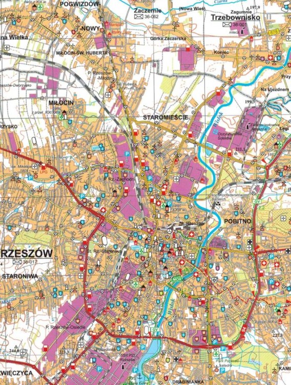 Okolice Rzeszowa 1:60 000. Mapa turystyczna. Fragment 1