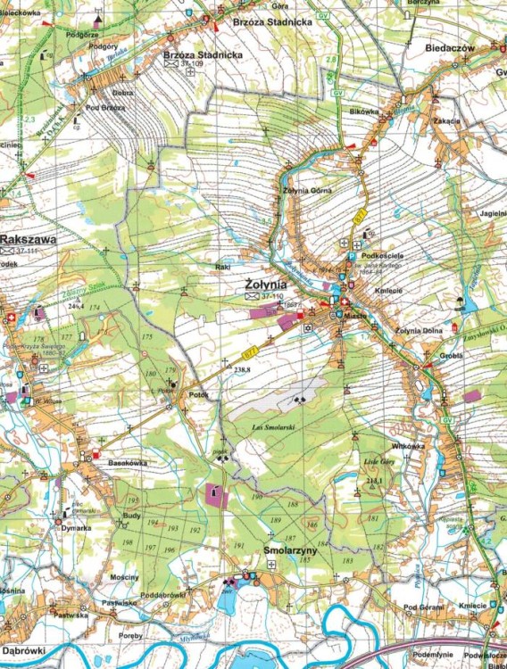 Okolice Rzeszowa 1:60 000. Mapa turystyczna. Fragment 3
