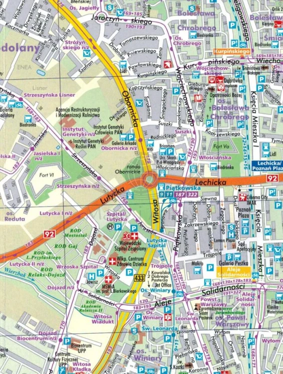 Poznań i okolice 1:20 000. Czerwonak, Koziegłowy, Luboń, Suchy Las, Swarzędz. Plan miasta wydawnictwa TopMapa. Fragment 1