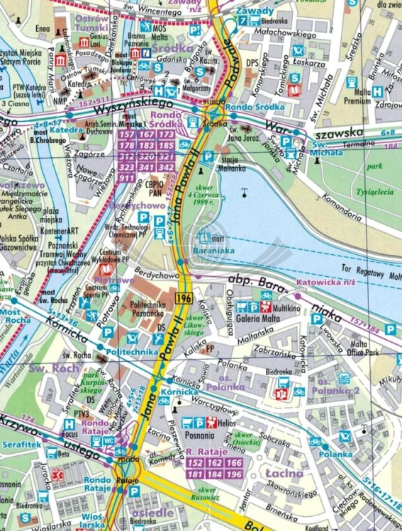 Poznań i okolice 1:20 000. Czerwonak, Koziegłowy, Luboń, Suchy Las, Swarzędz. Plan miasta wydawnictwa TopMapa. Fragment 2