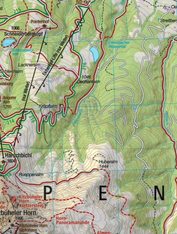 Kufstein, Walchsee, St. Johann in Tirol. Wodoodporna mapa turystyczna 09 wydawnictwa Kompass. Fragment 4