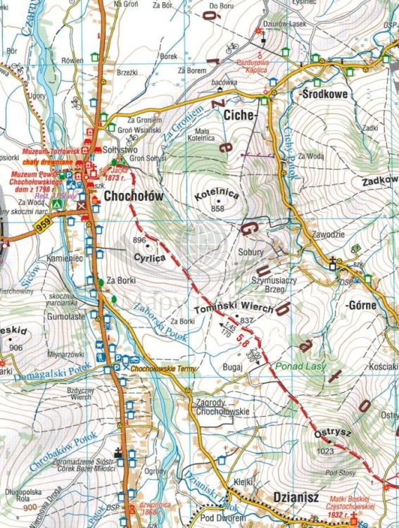 Tatry Polskie i Słowackie 1:50 000. Mapa turystyczna wydawnictwa Compass. Fragment 1