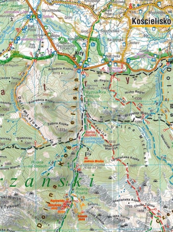 Tatry Polskie i Słowackie 1:50 000. Mapa turystyczna wydawnictwa Compass. Fragment 2