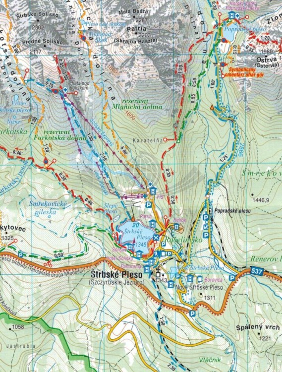 Tatry Polskie i Słowackie 1:50 000. Mapa turystyczna wydawnictwa Compass. Fragment 3