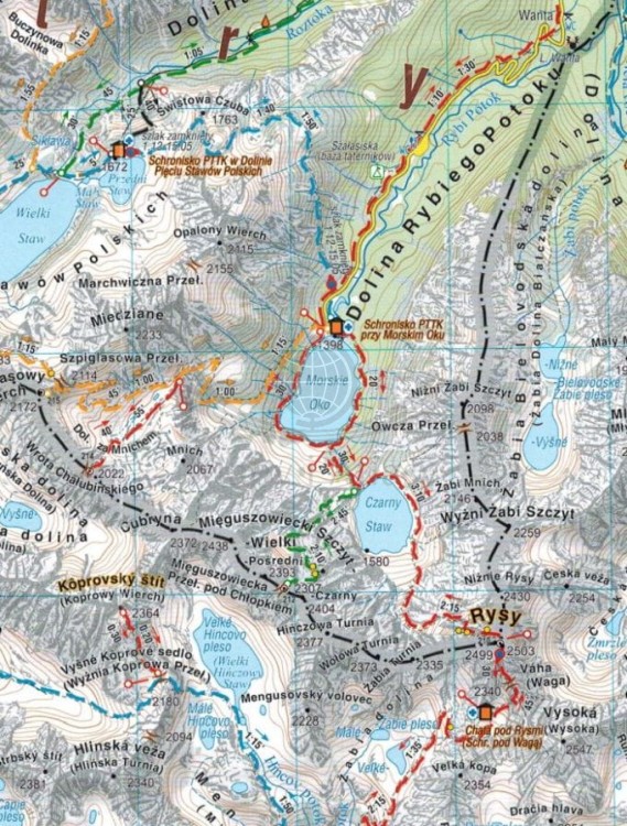 Tatry Polskie i Słowackie 1:50 000. Mapa turystyczna wydawnictwa Compass. Fragment 4