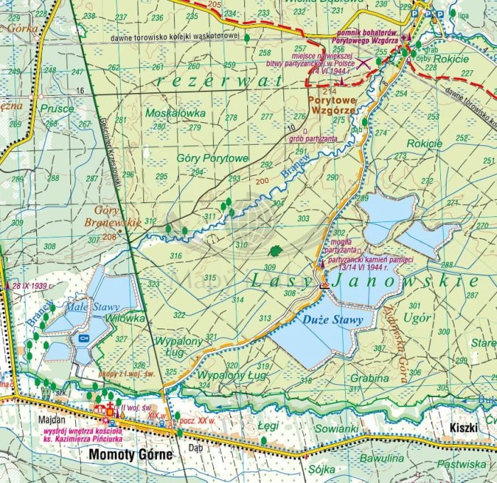 Lasy Janowskie 1:50 000. Mapa turystyczna wydawnictwa Compass. Fragment 2