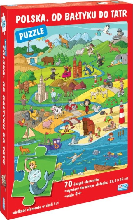 Polska. Od Bałtyku do Tatr. Puzzle wydawnictwa Jako