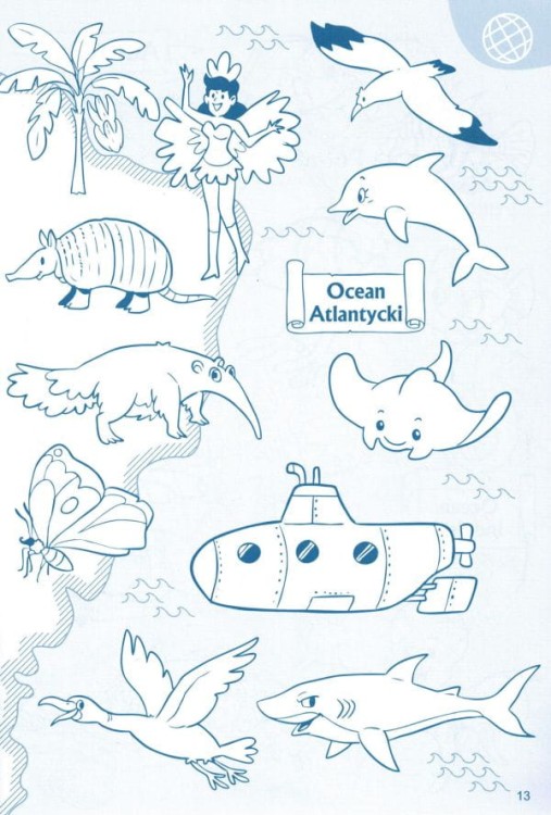 Moja kolorowanka. Atlas świata. Przykładowa strona 2