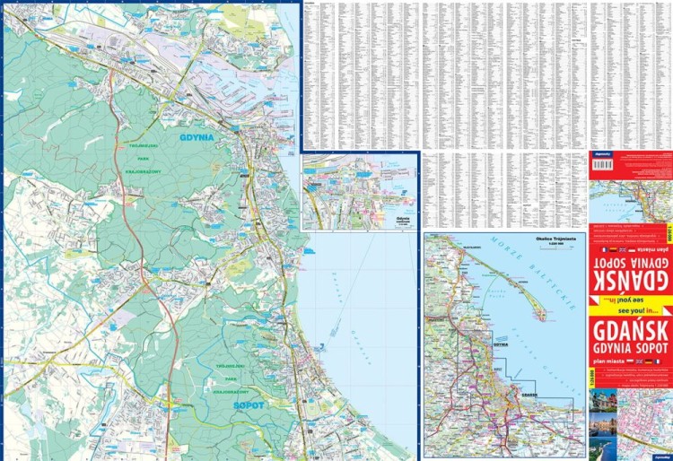 Trójmiasto. Gdańsk, Gdynia, Sopot. Mapa / Plan miasta wydawnictwa ExpressMap. Strona pierwsza